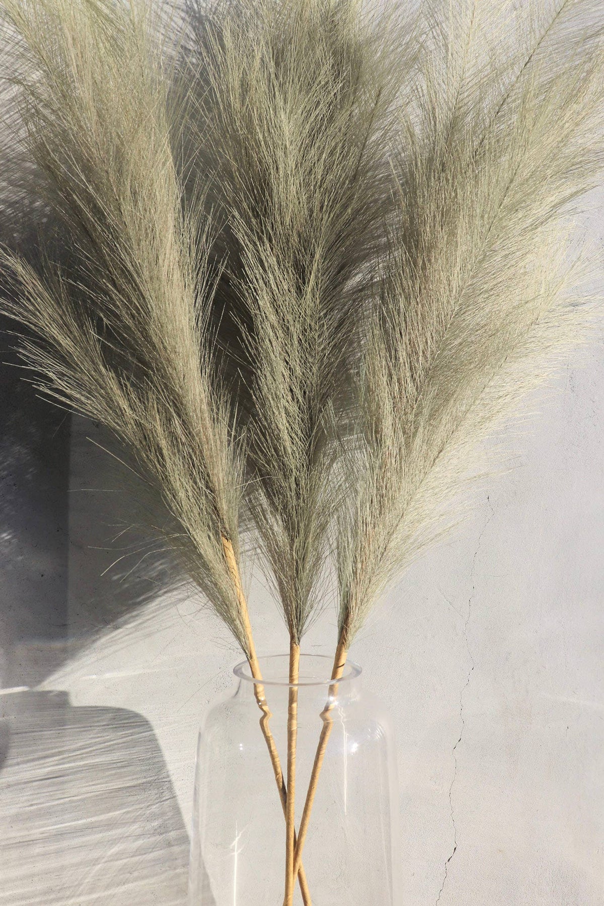 Large Olive Faux Pampas Grass