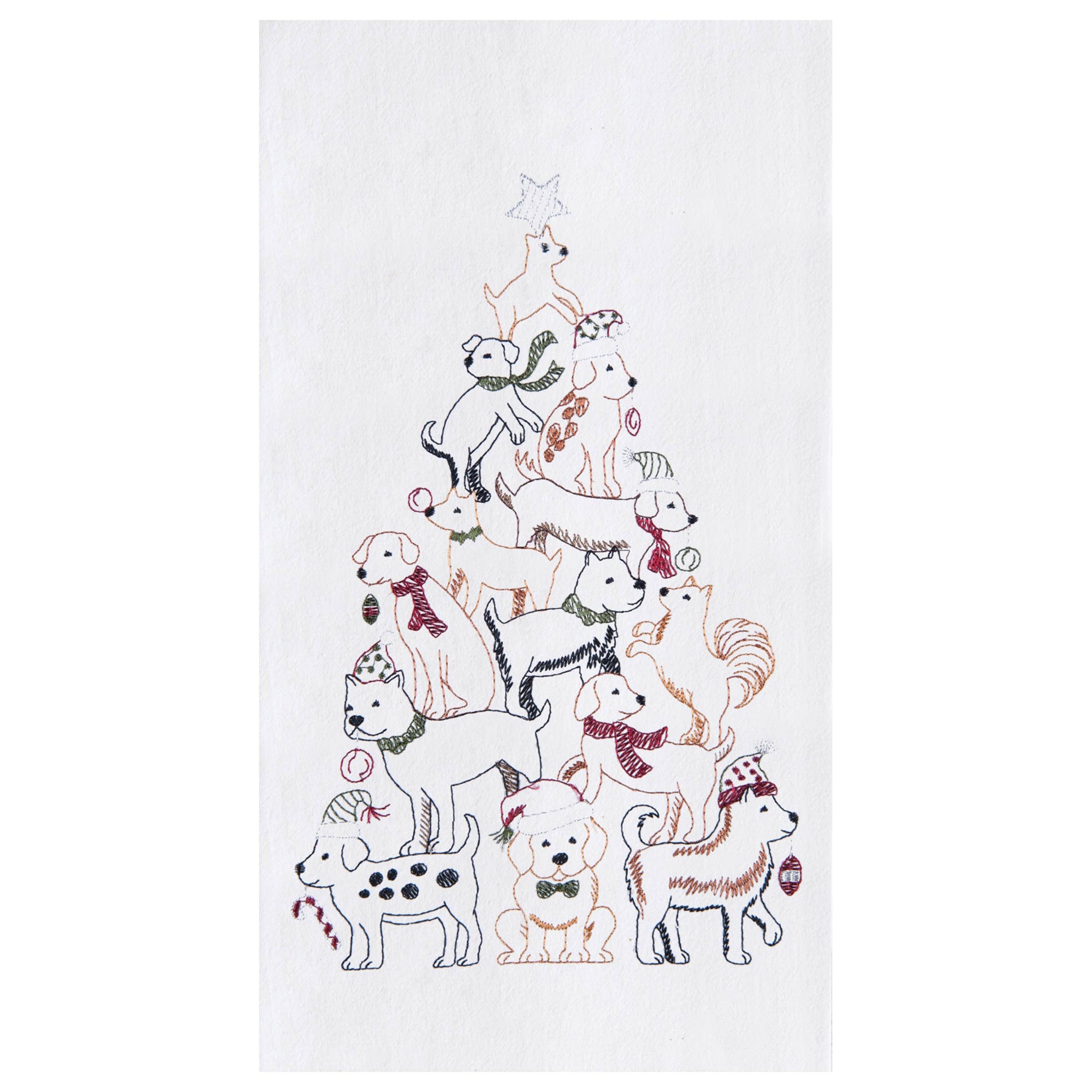 Christmas Puppy Dog Tree Kitchen Towel