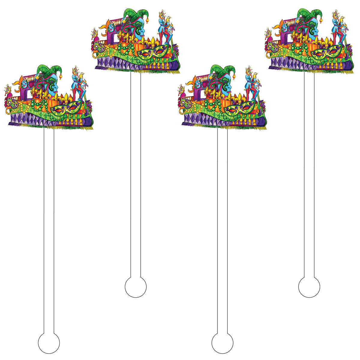 JOKER MARDI GRAS FLOAT ACRYLIC STIR STICKS