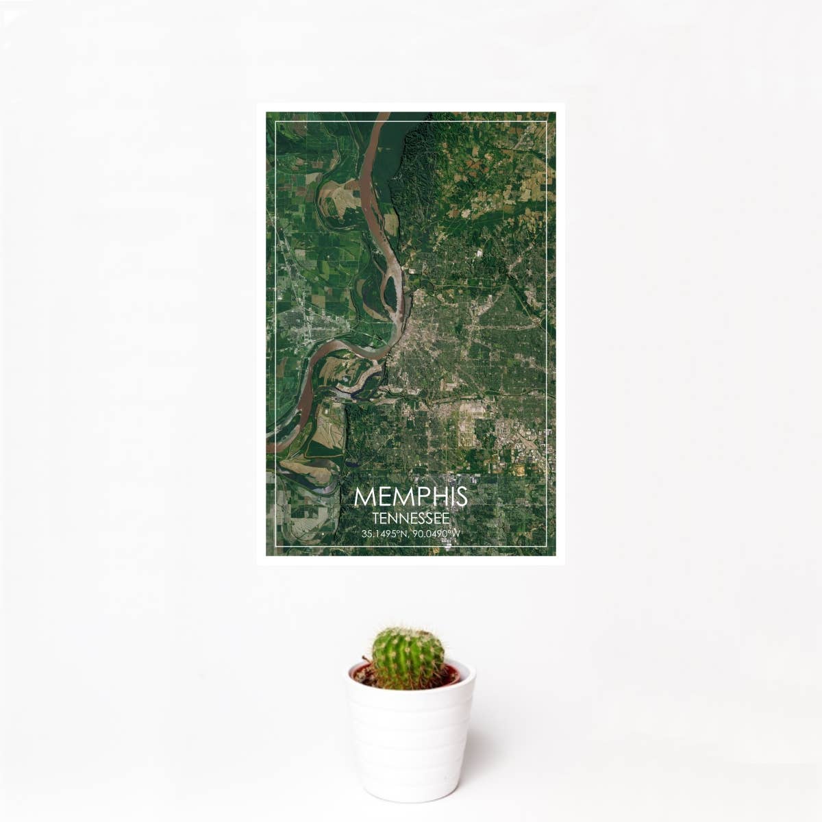 Memphis TN Map Print Satellite