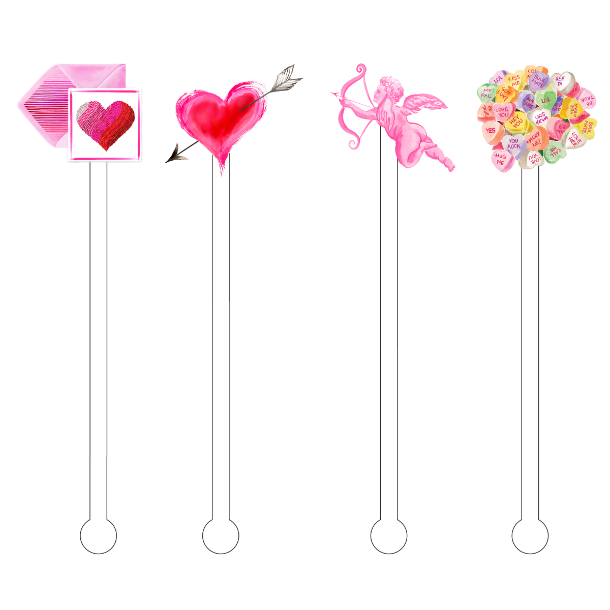 SENDING YOU LOVE ACRYLIC STIR STICKS COMBO