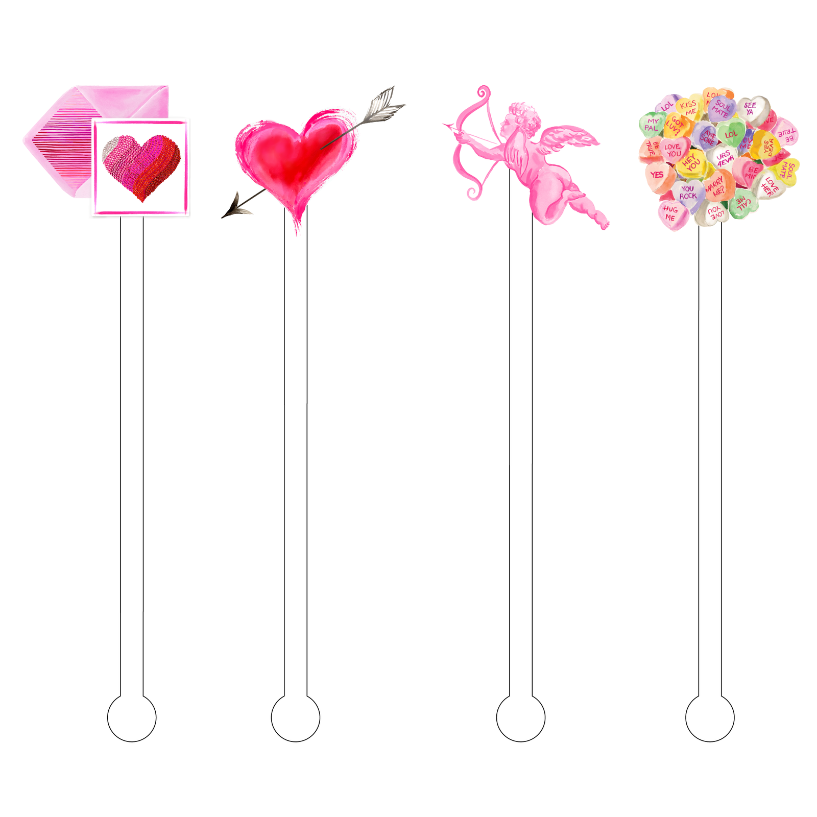 SENDING YOU LOVE ACRYLIC STIR STICKS COMBO