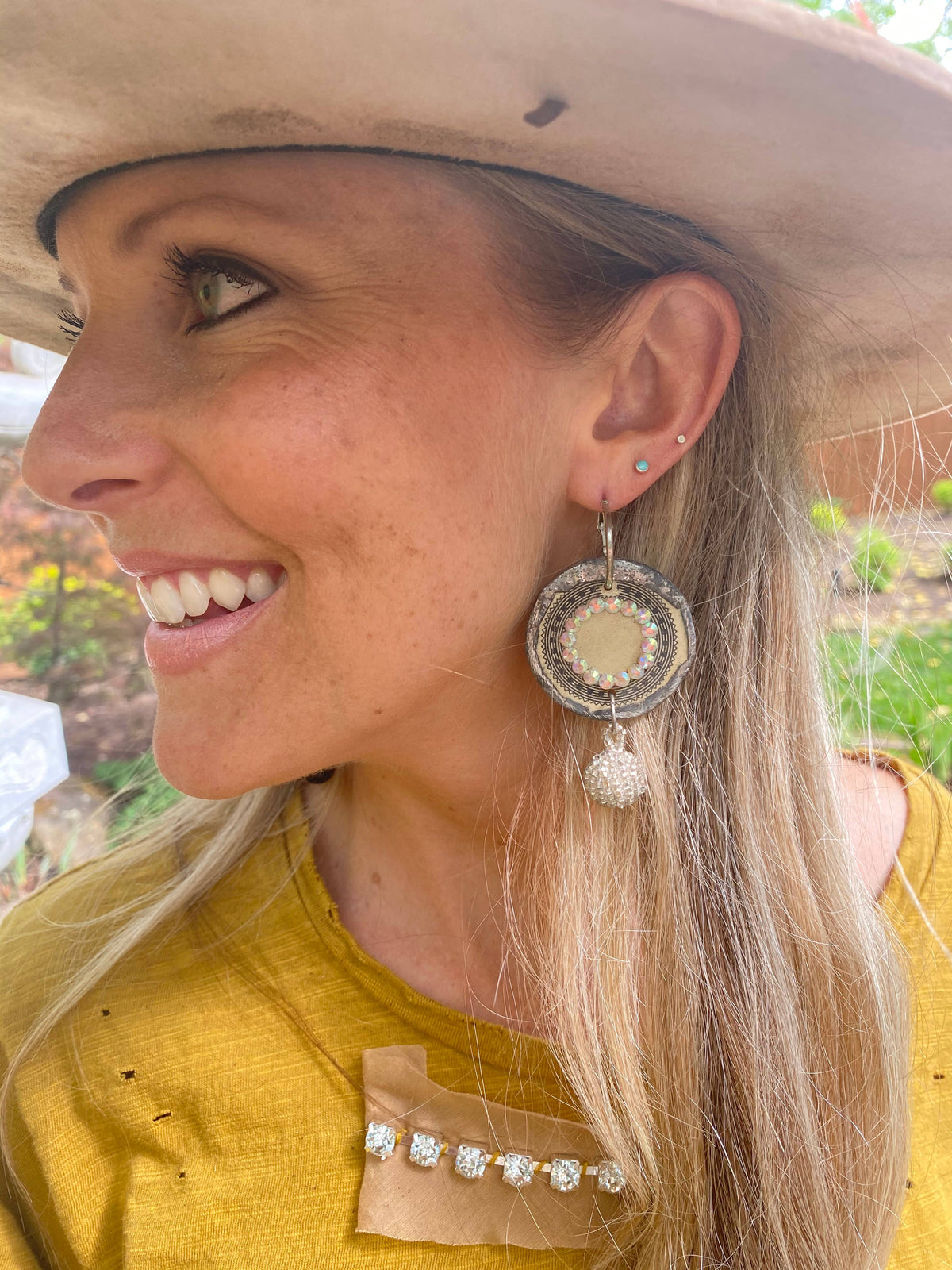 VINTAGE POKER CHIP EARRINGS