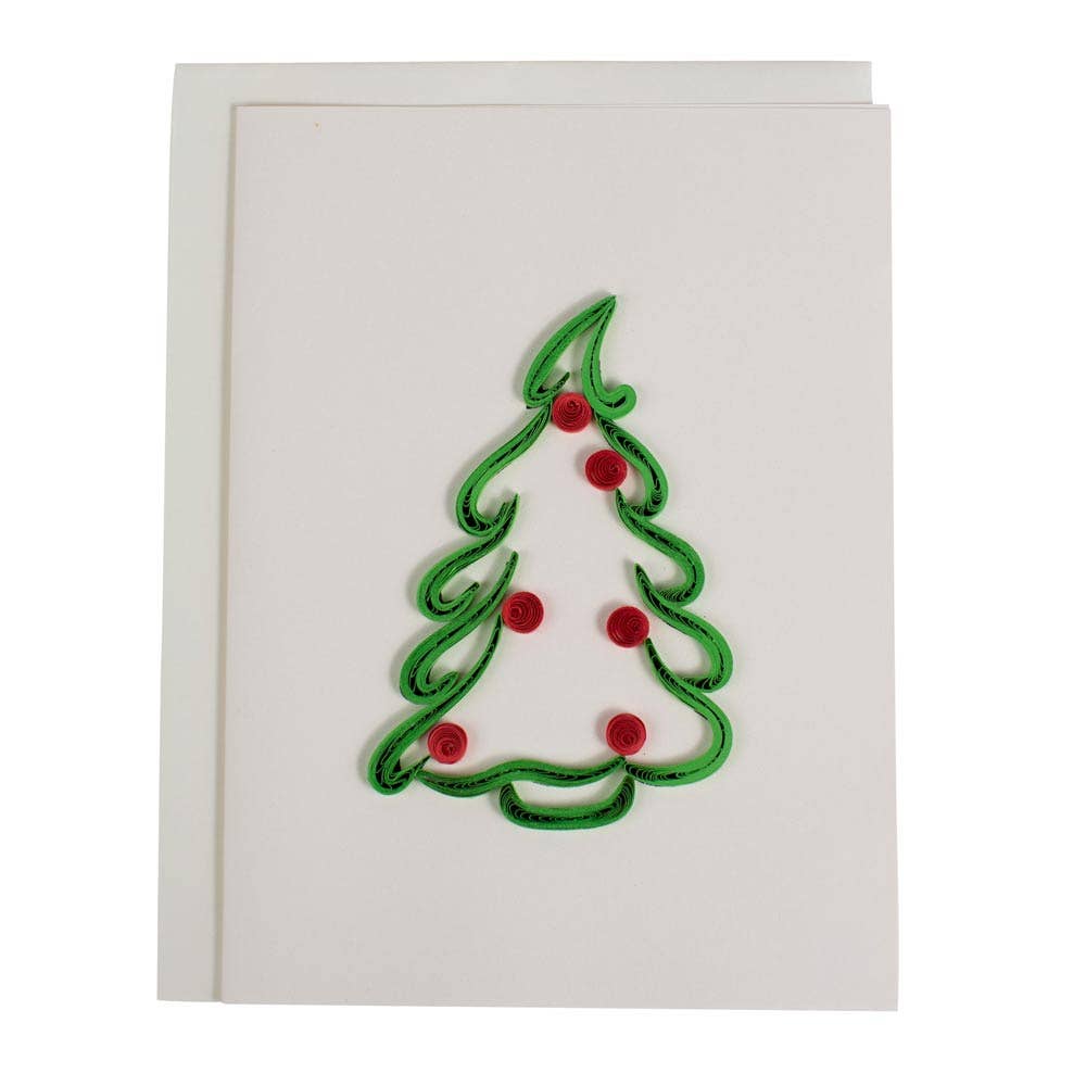 Quilled Paper Evergreen Card