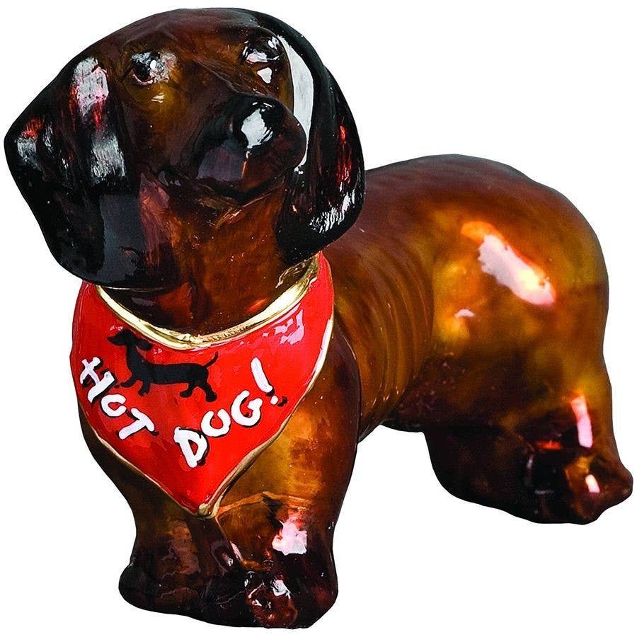 Dachshund Red with "Hot Dog" Bandana Holiday Ornament