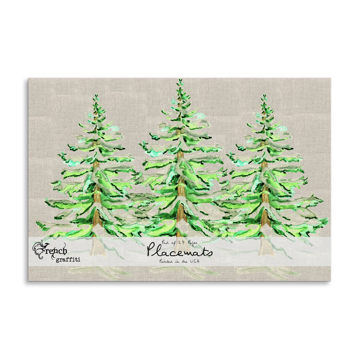 Wintery Trees Natural Paper Placemats