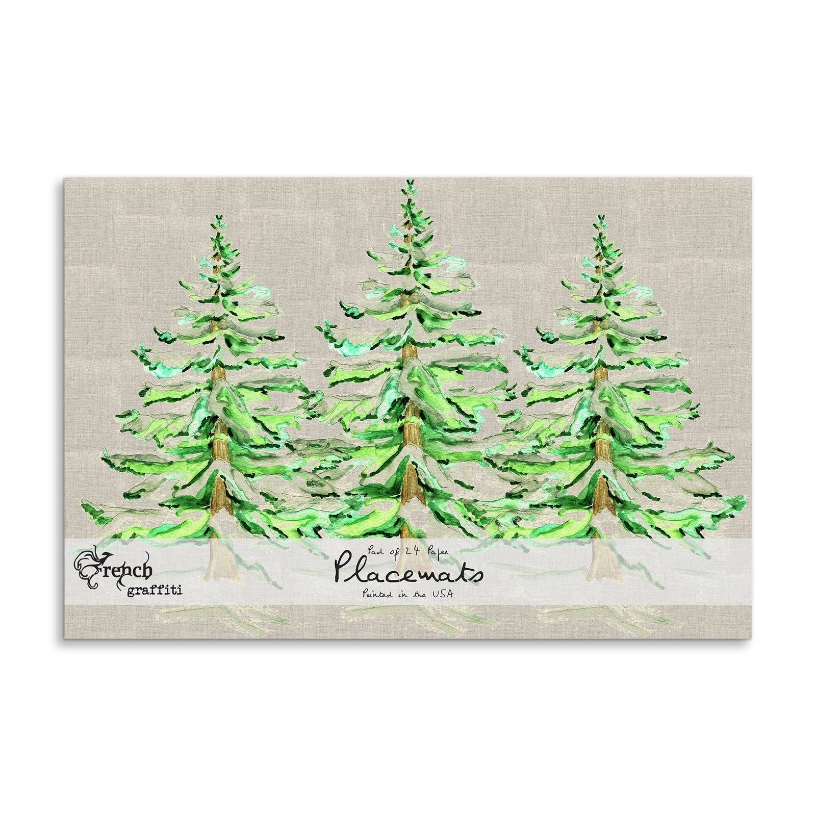 Wintery Trees Natural Paper Placemats