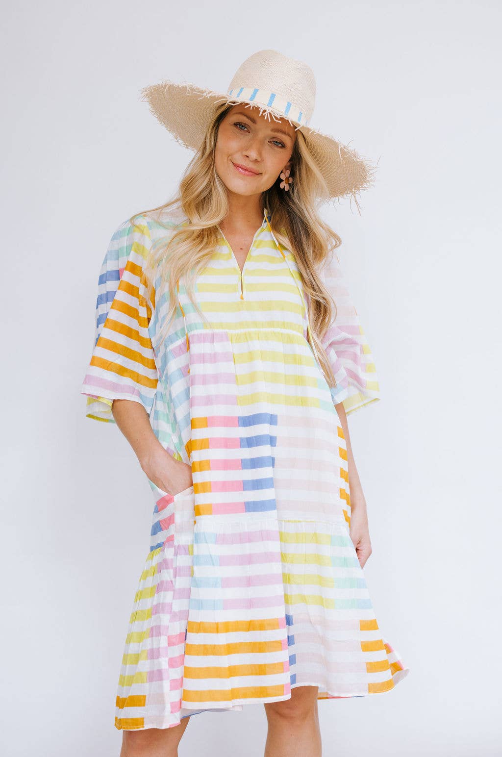 Colorful Stripe Bondi Dress: M