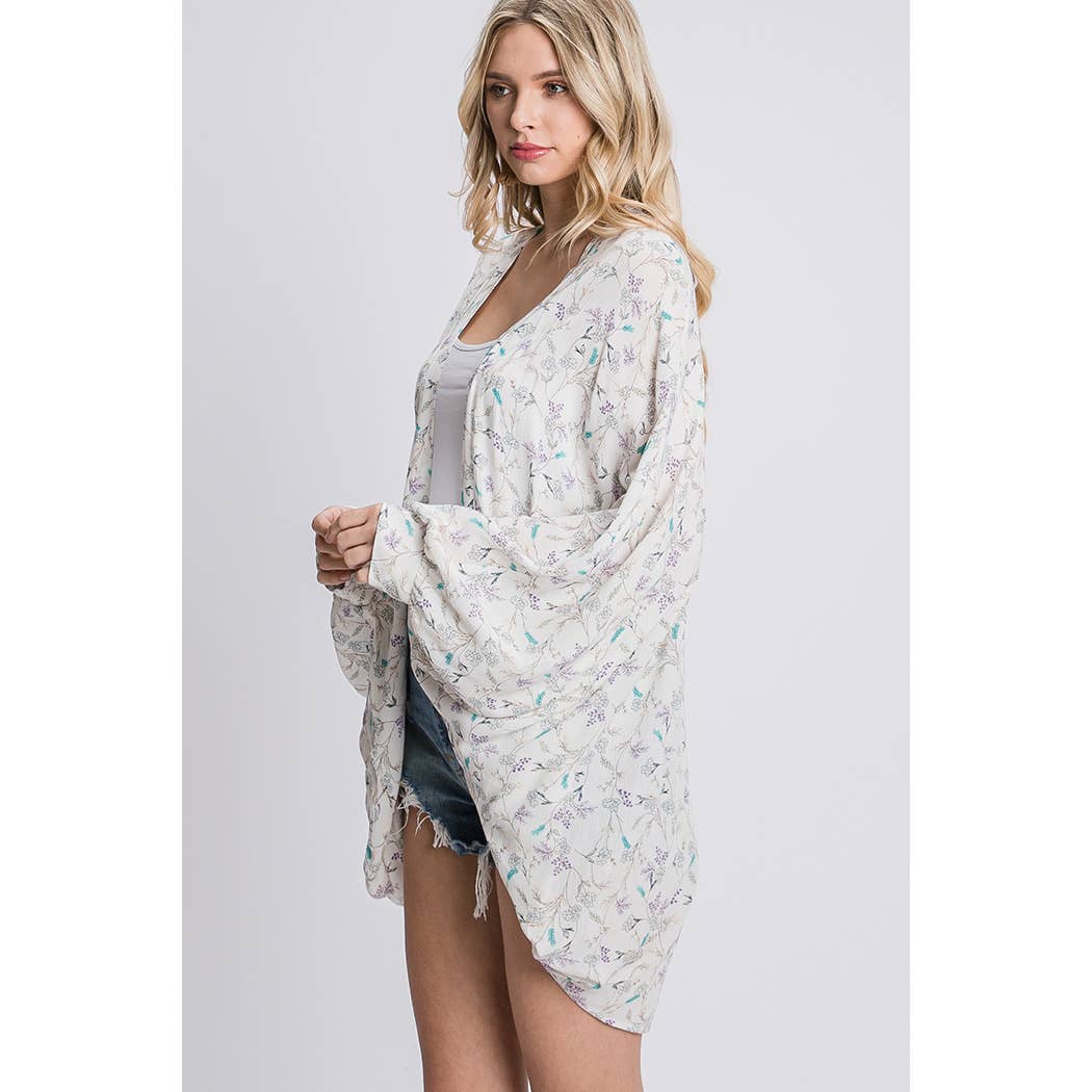 Floral White Kimono