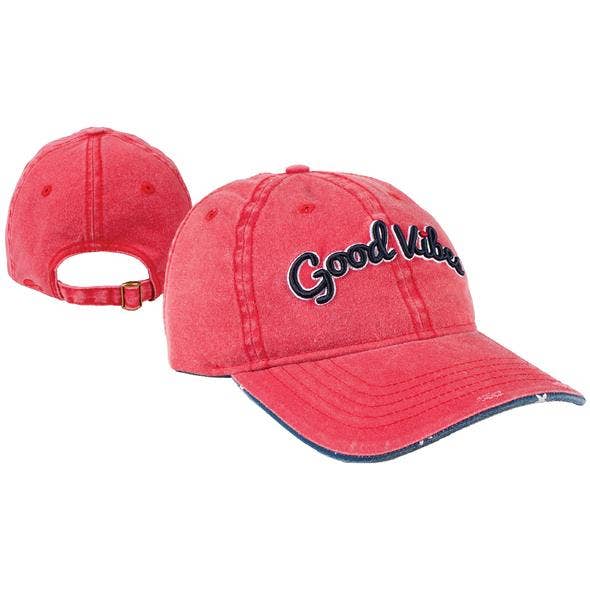 Washed Brushed Cotton Twill Good Vibes Cap