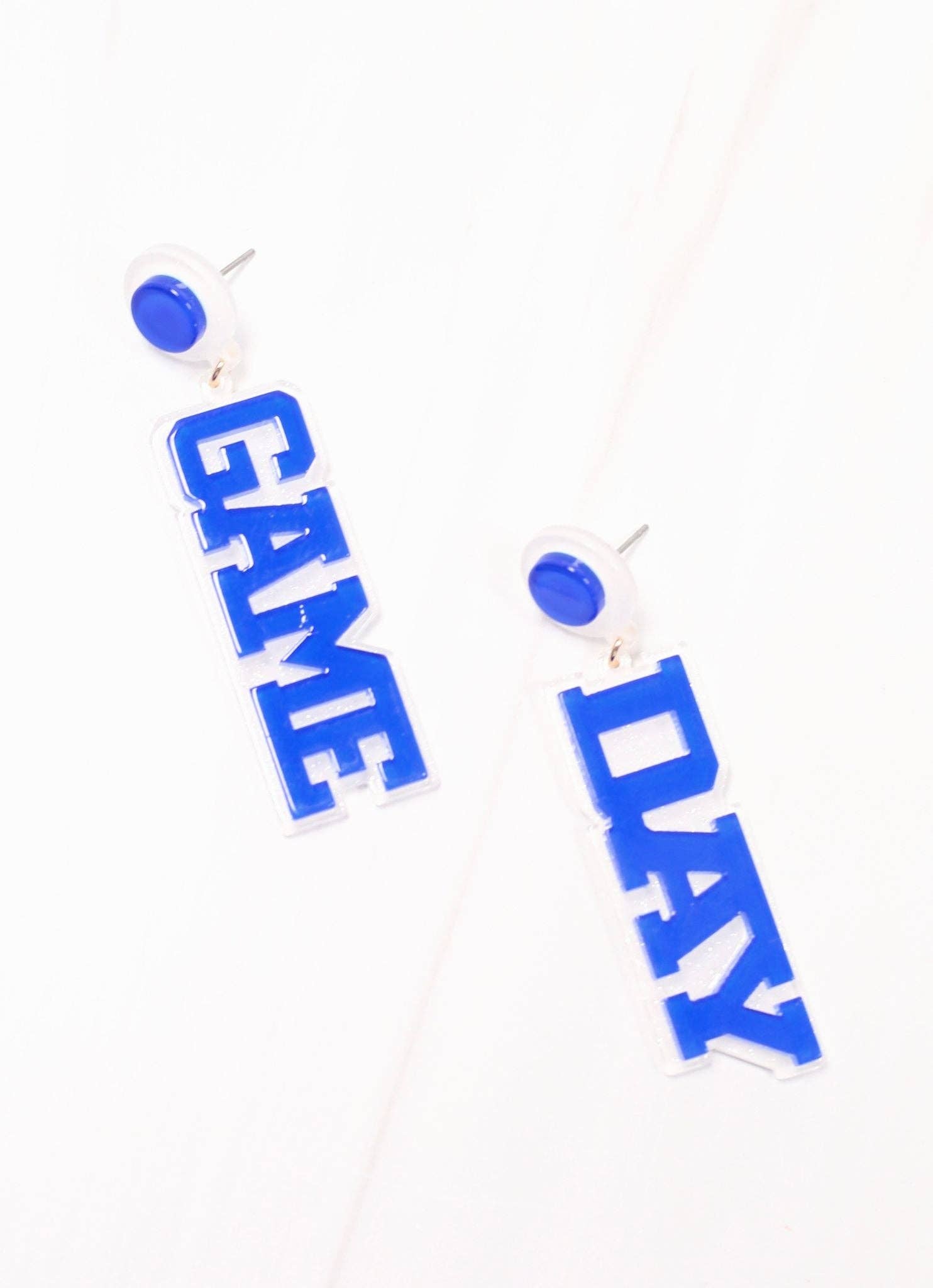 Game Day Drop Earring BLUE WHITE