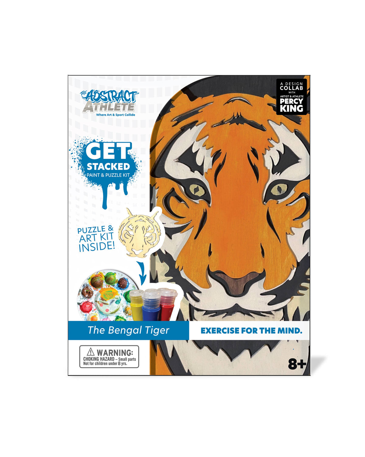 Abstract Athlete Get Stacked Paint &amp; Puzzle Kit - Tiger