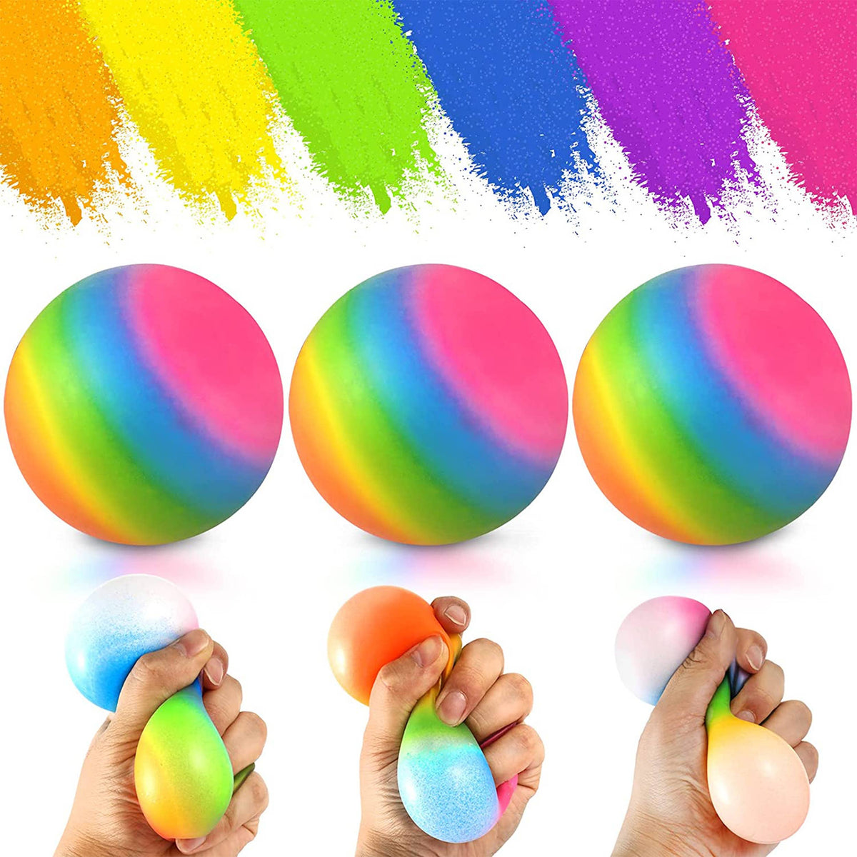 Rainbow Sensory Squeeze Stress Relief Ball Toy
