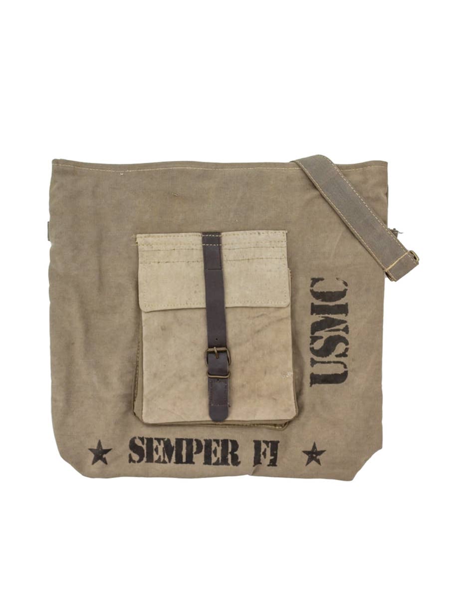 Crossbody BAG  US Marines Unisex Recycled Military Tent Crossbody