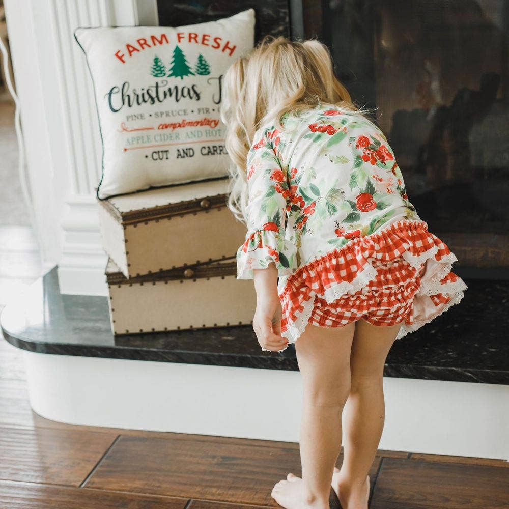 Christmas Floral - Lace Gown with Bloomers: