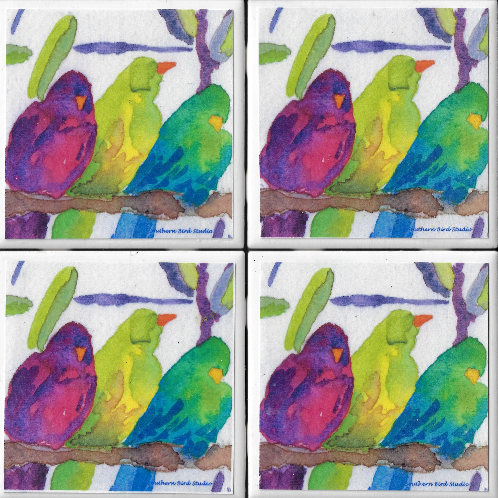 Birds of a Feather Coasters, Set of 4