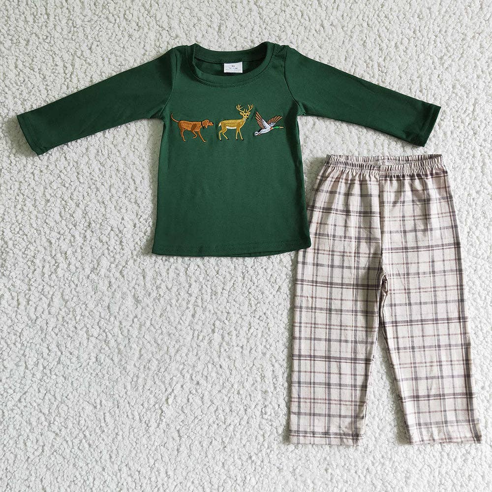 Baby boys duck deer dog hunting pants clothes sets: 3-6M