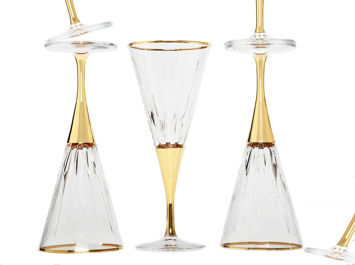 Gold Stemmed Wine Glass
