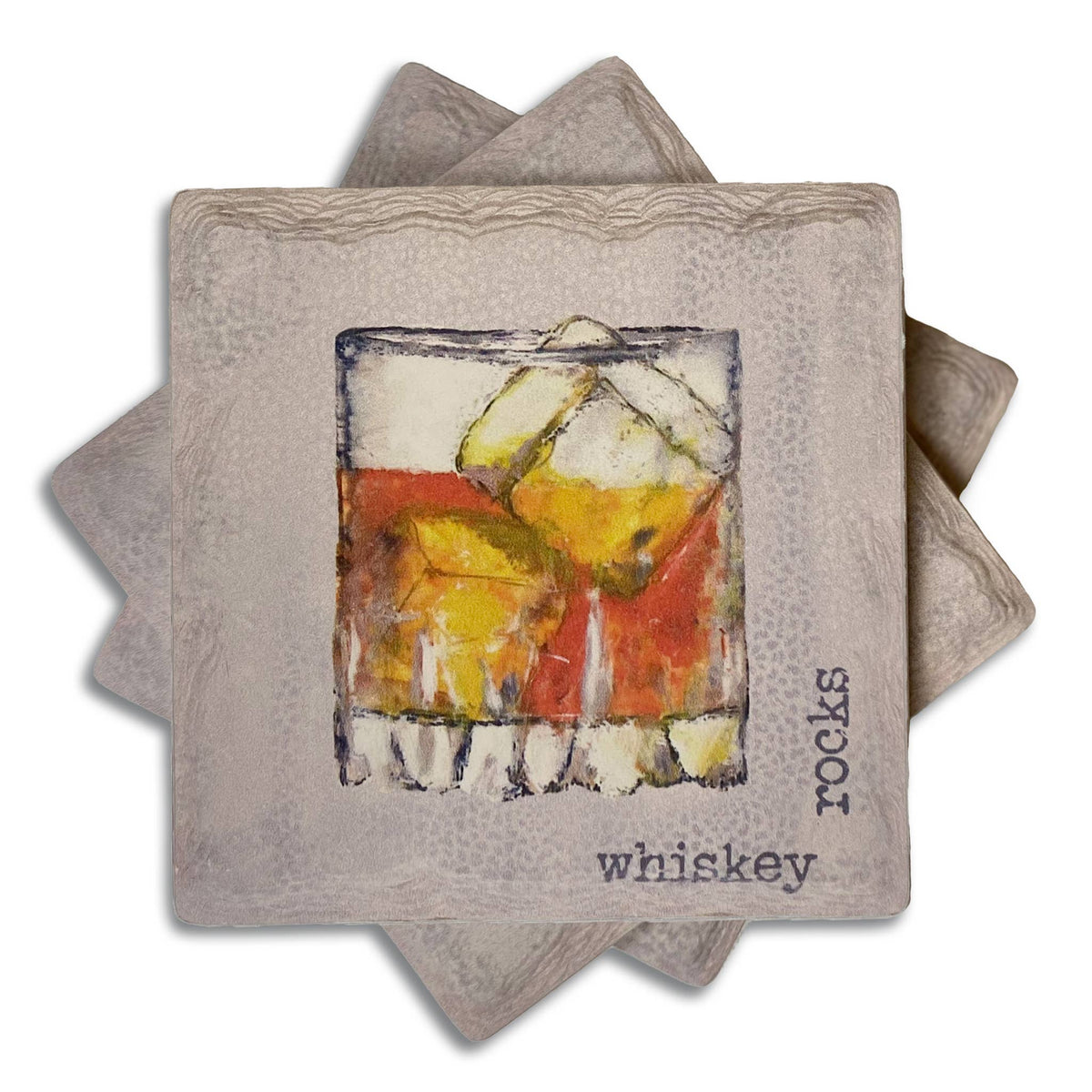 Whiskey Rocks Absorbent Coaster Set