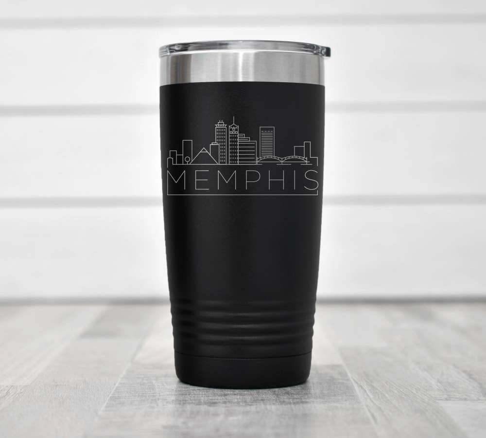 Memphis Skyline Stainless Tumbler: 30 Ounce / Black