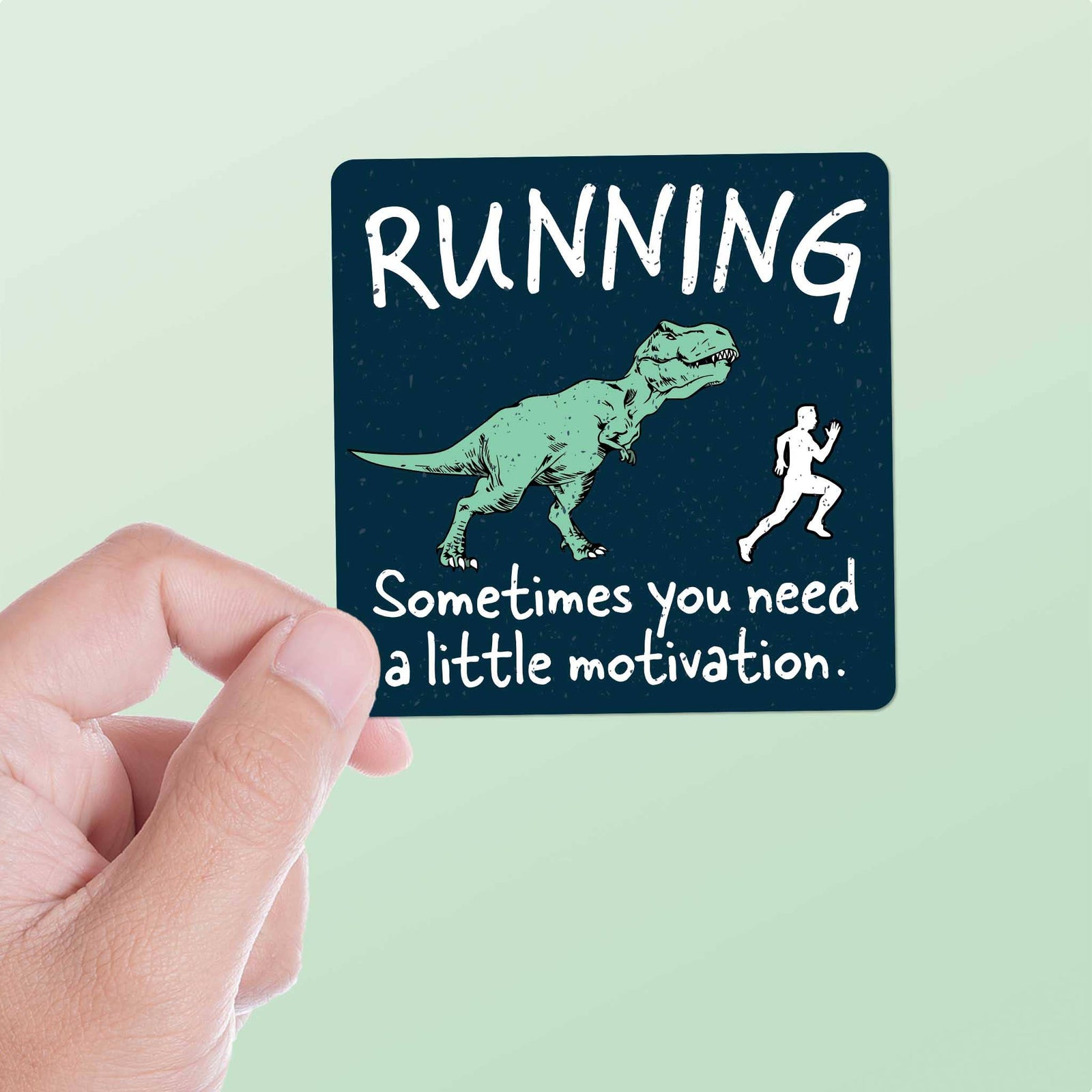 Running Dinosaur Sticker - Funny T-Rex Decal