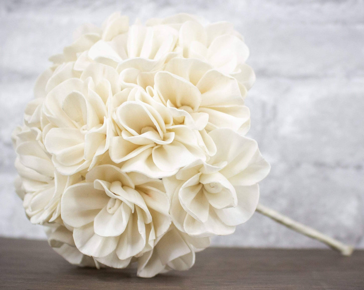 Hydrangea Bloom Raw Sola Wood Flower 6"X11" Large
