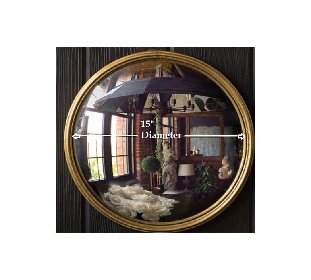 Gold Leaf Large Bull Convex Mirror