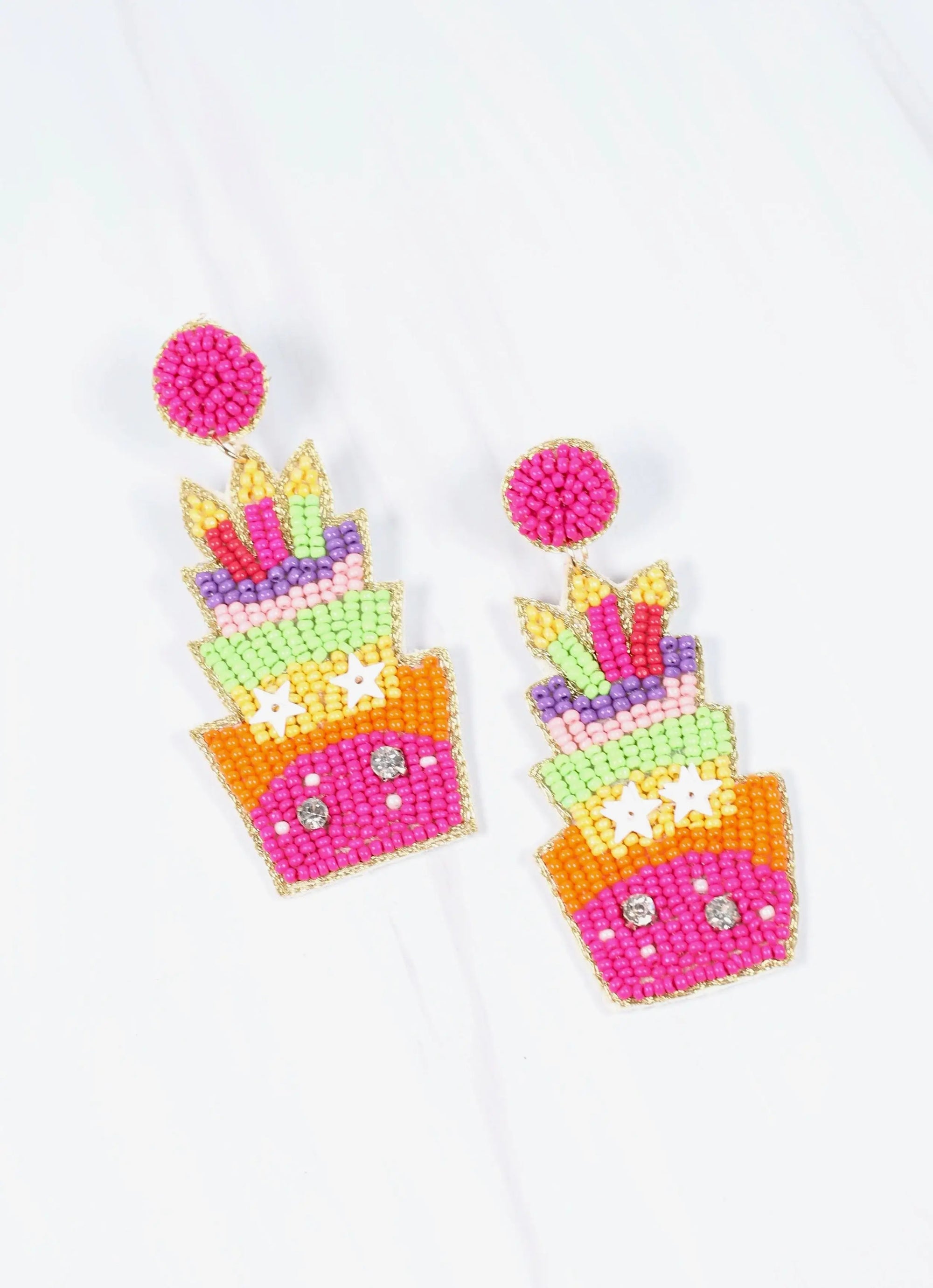 Beaded Birthday Cake Earring MULTI