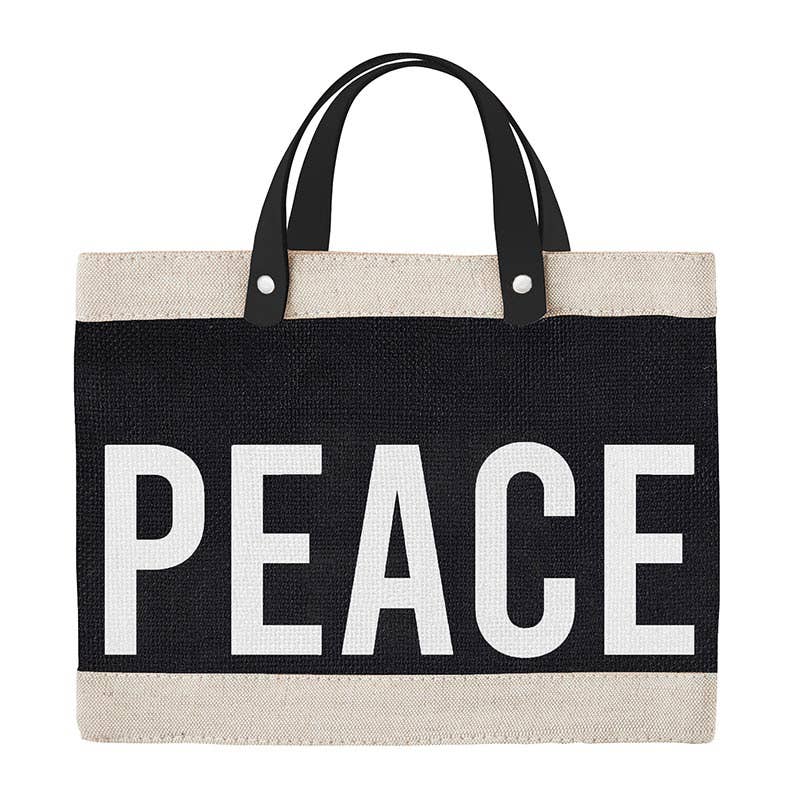 Black Mini Market Tote - Peace
