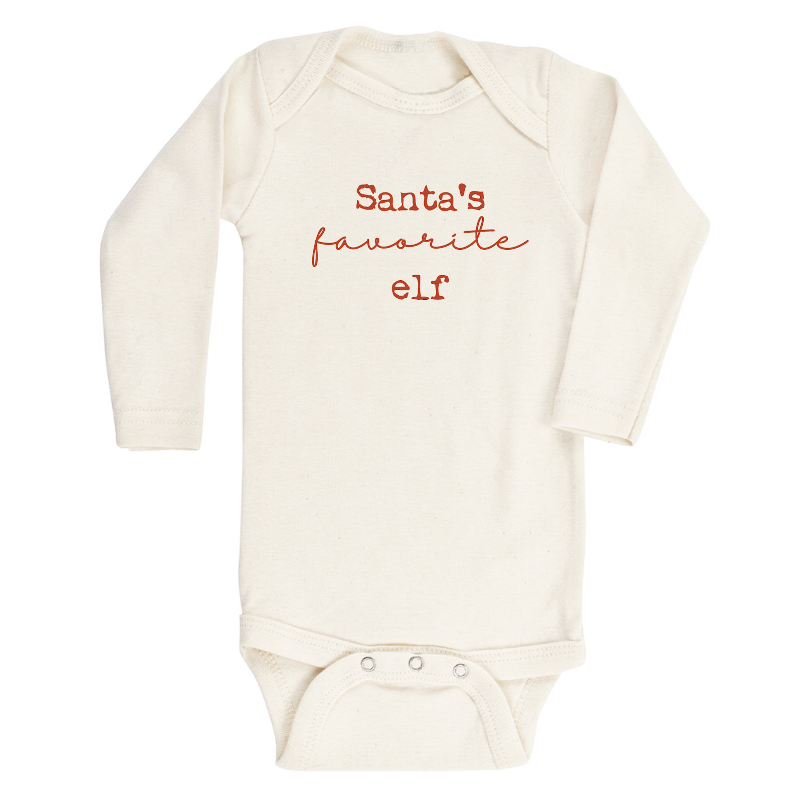 Santa's Favorite Elf Organic Cotton Bodysuit | Long Sleeve