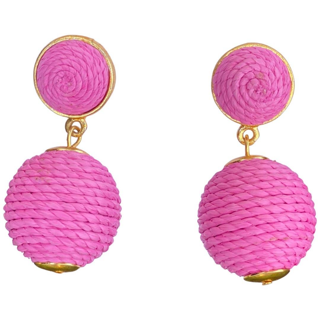 Lantern Raffia Earrings | Fancy Flamingo