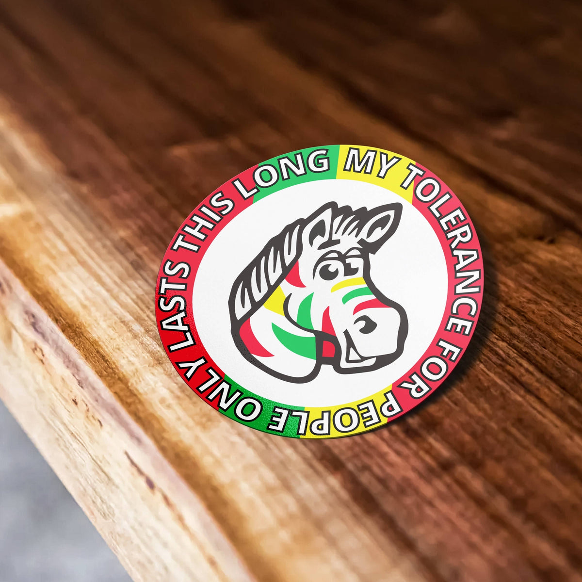 My Tolerance For People Only Lasts This Long, Zebra Gum Sticker, Meme Sticker, Fruit Stripe, Waterproof Vinyl Sticker for Car, Laptop, Phone