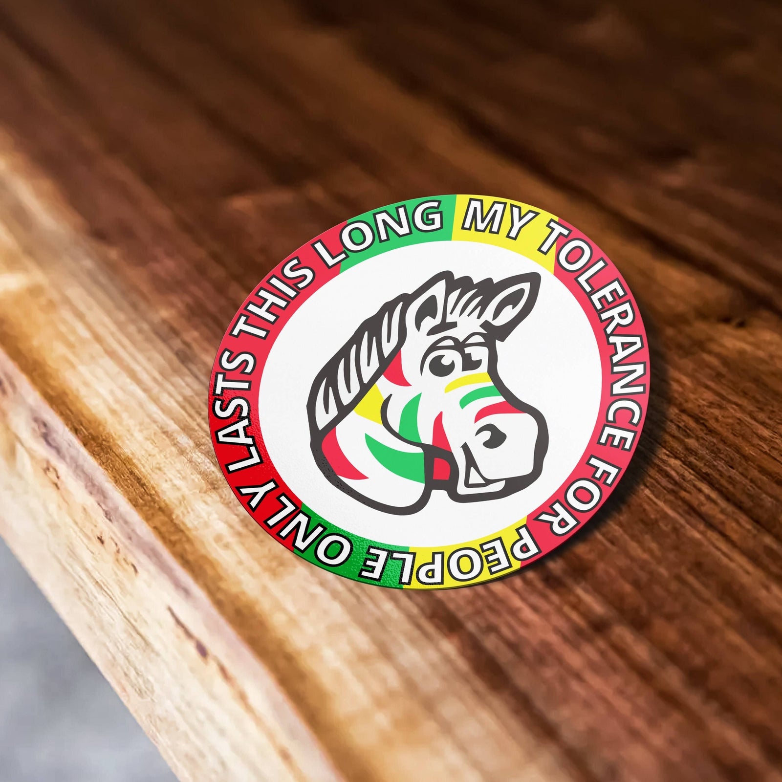 My Tolerance For People Only Lasts This Long, Zebra Gum Sticker, Meme Sticker, Fruit Stripe, Waterproof Vinyl Sticker for Car, Laptop, Phone