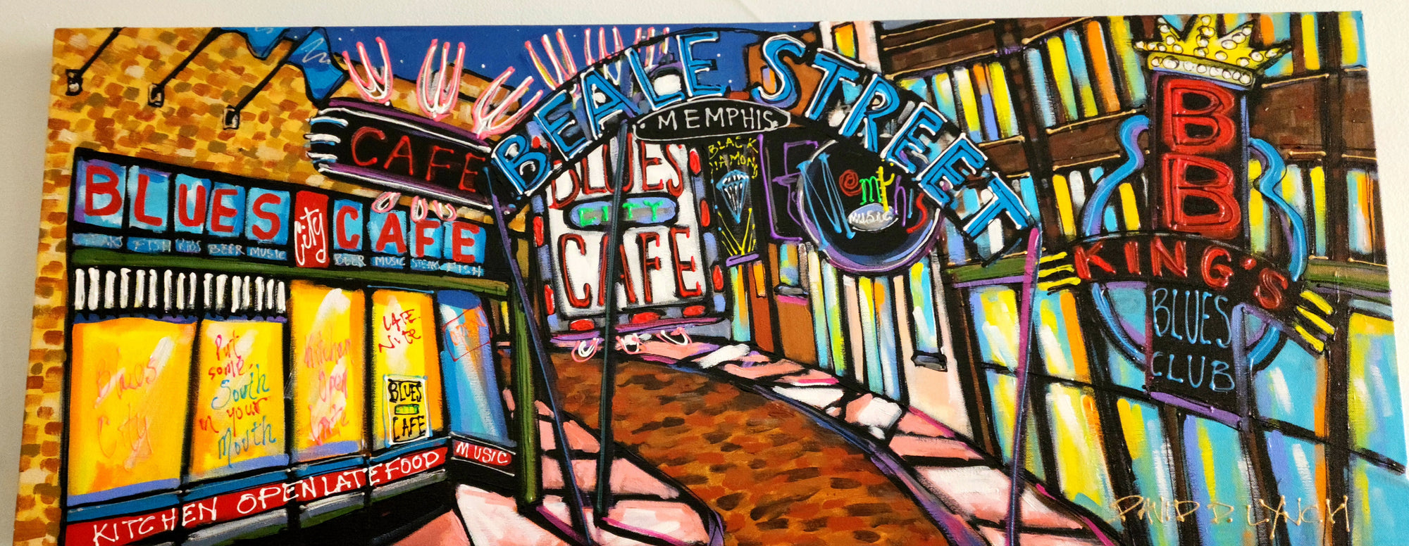 "Beale Street" 40"x16" Original by David Lynch