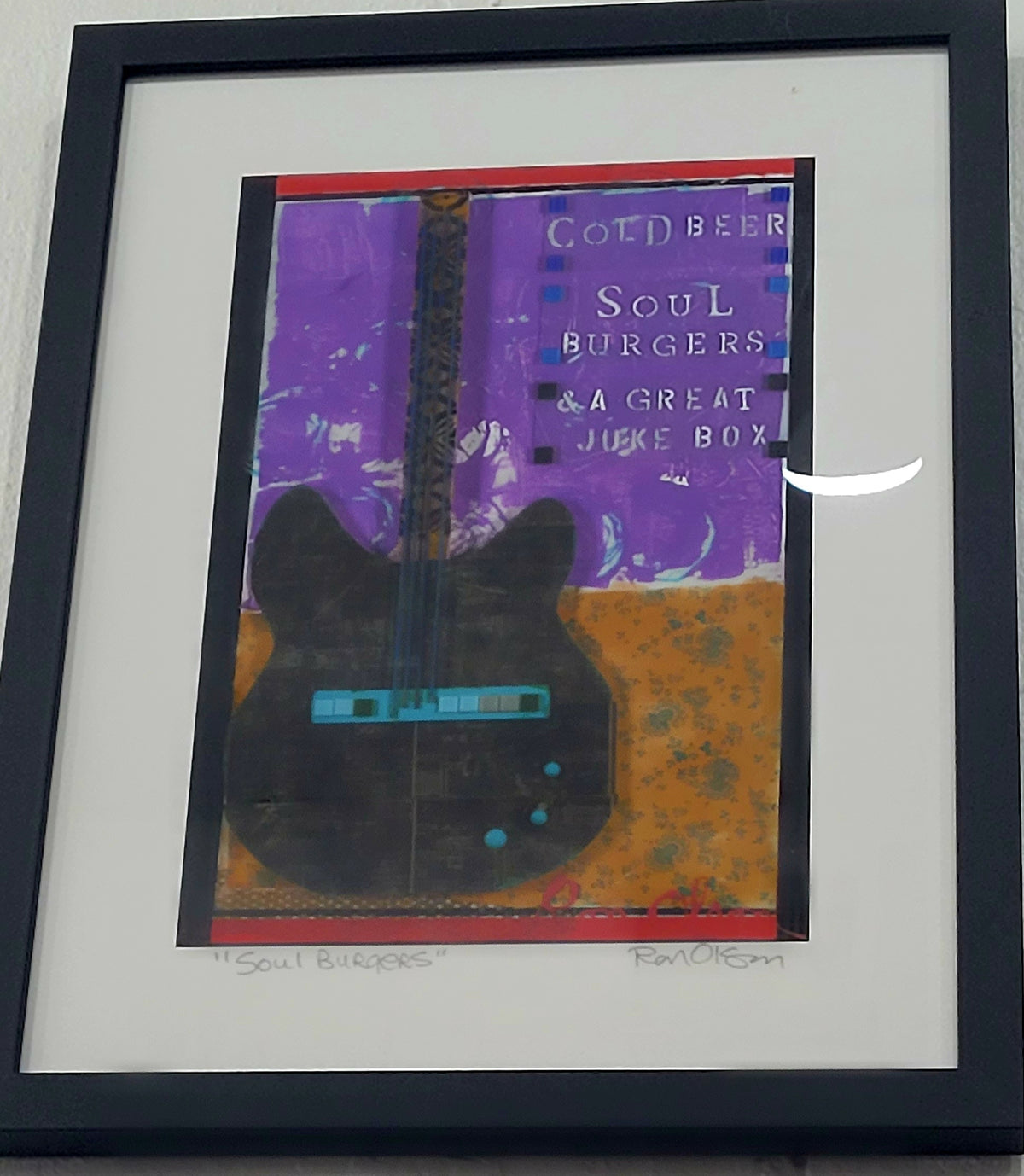 "Soul Burgers" framed signed PRINT of an original painting by Ron Olson