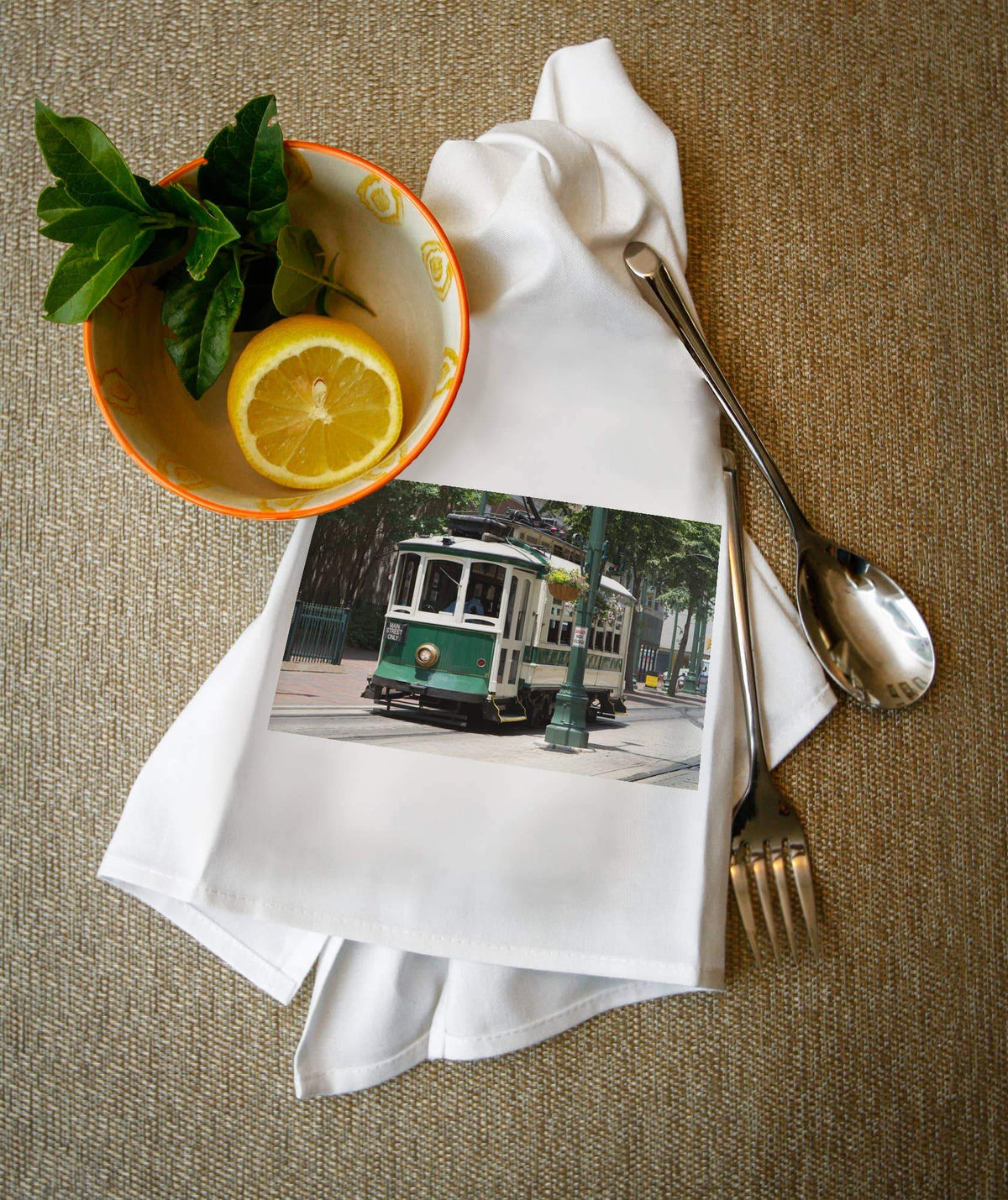 ORGANIC TEA TOWEL Memphis, Tennessee, TROLLEY