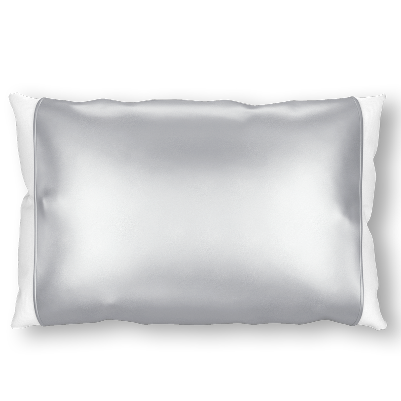 Grey Silk Pillow Sleeve - Open-Ended