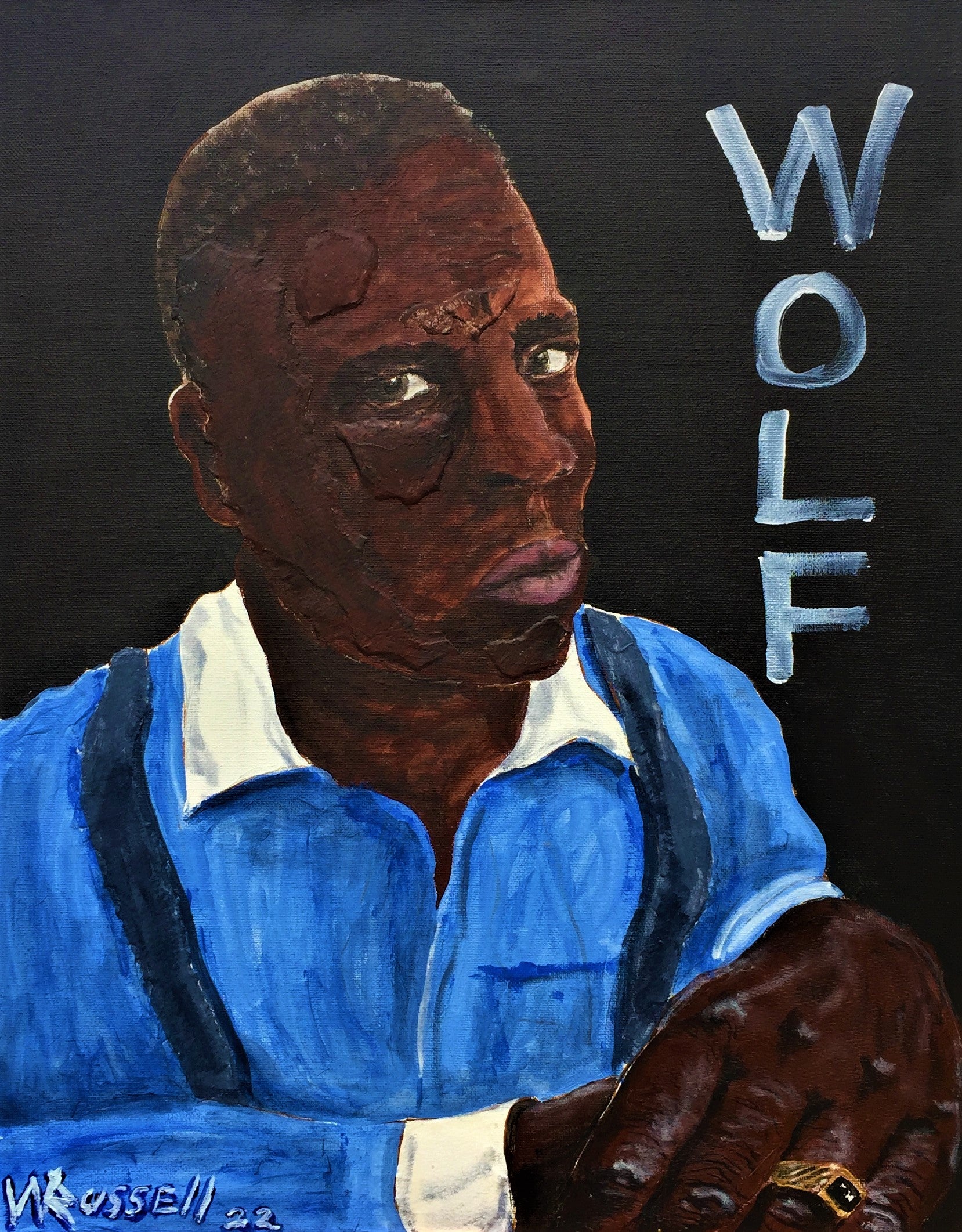 " Howlin Wolf"   - 16" x 20" Original by Wayne Russell