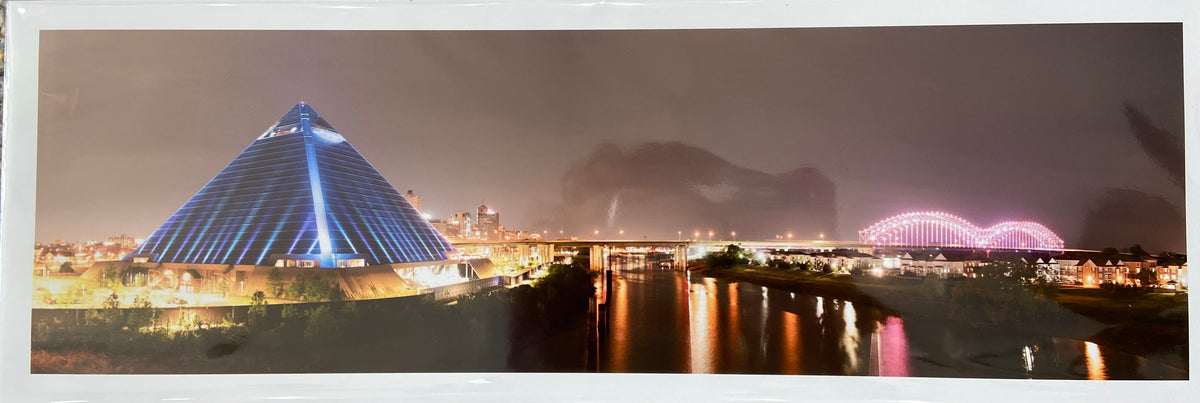 #152 Blue Pyramid with Pink Bridge PHOTOGRAPH by Mike Baber