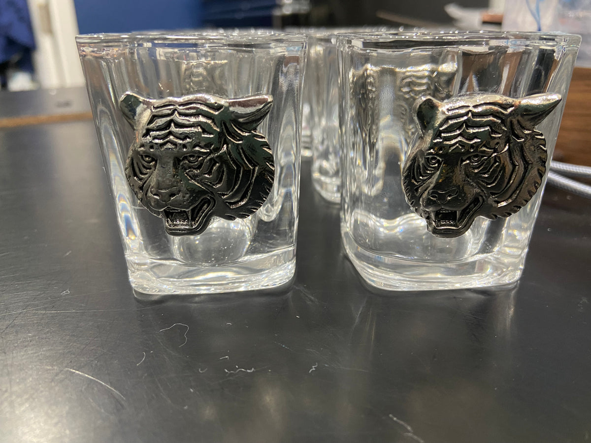 Shot Glass with Tiger Medallion