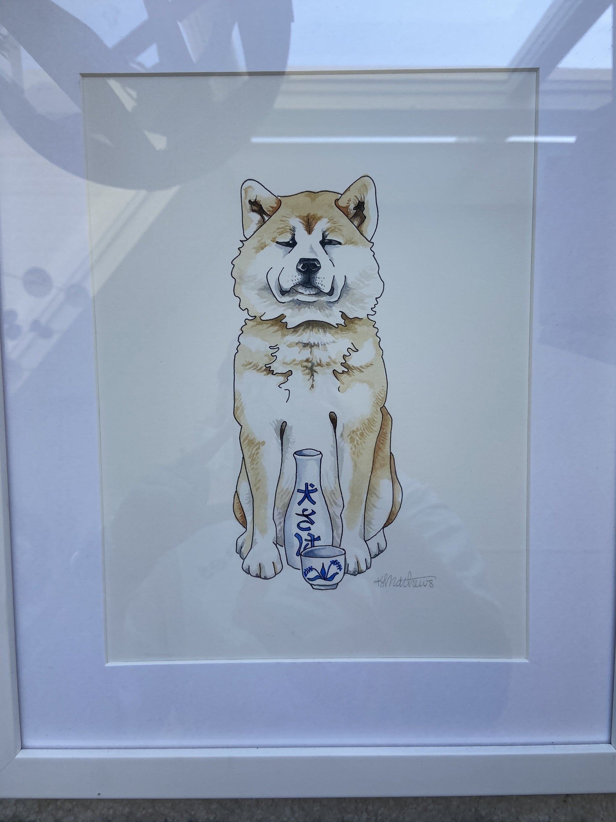 Akita Animal Spirits ORIGINAL ART by Kim Mathews