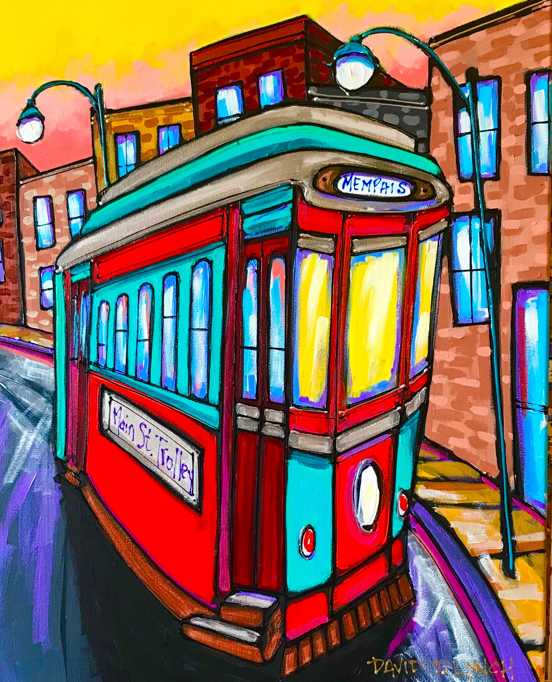 "Main St trolley #16" Original by David Lynch