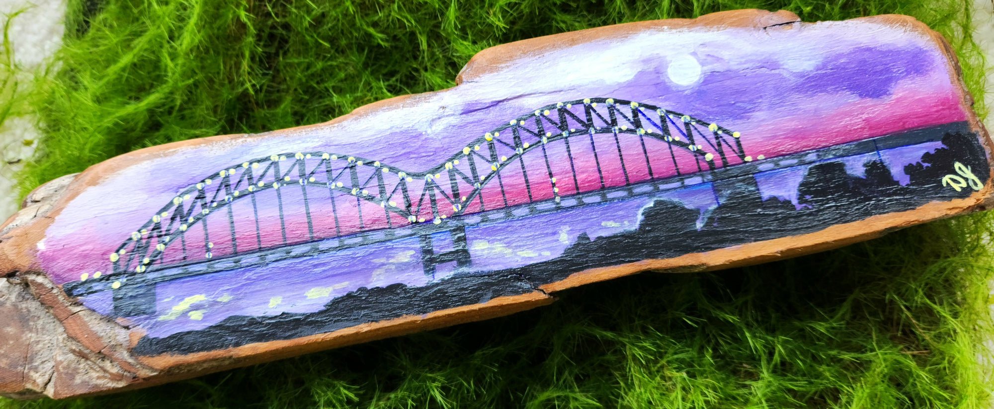 BRIDGE ART on Mississippi Driftwood Art Original by  DJ Kelly