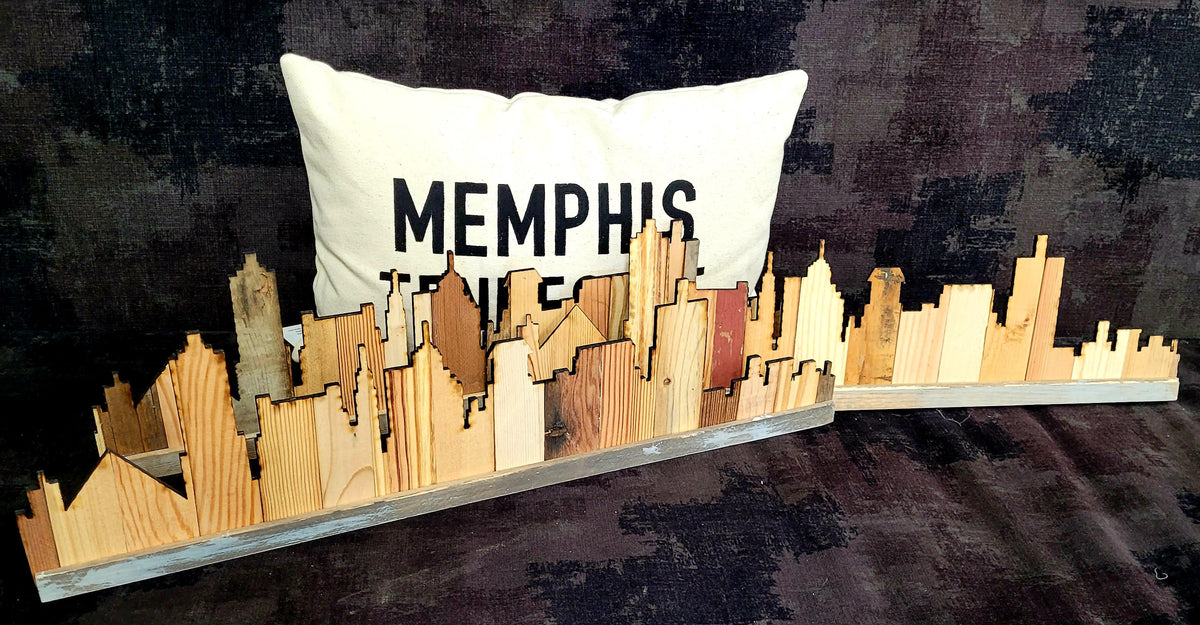 Memphis Reclaimed Barn Wood City Skyline