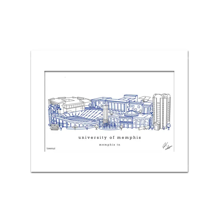University of Memphis Minimalist Print