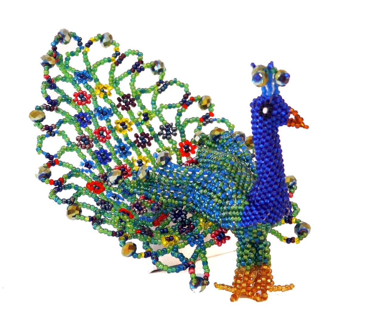 Peacock Ornament in Blue- Large