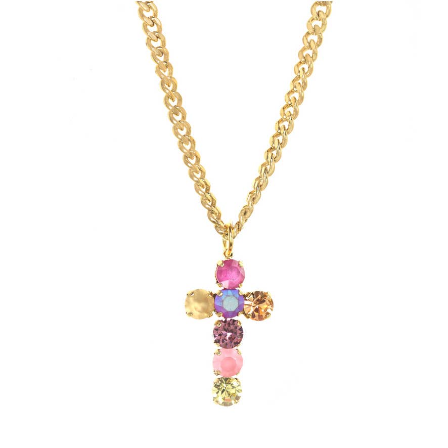 Cross Necklaces in ombre: Pink