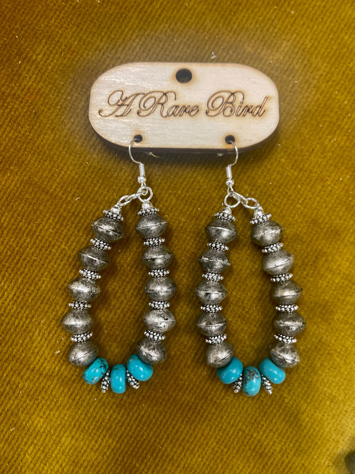 Tibetan Turquoise Drop Loop Earring