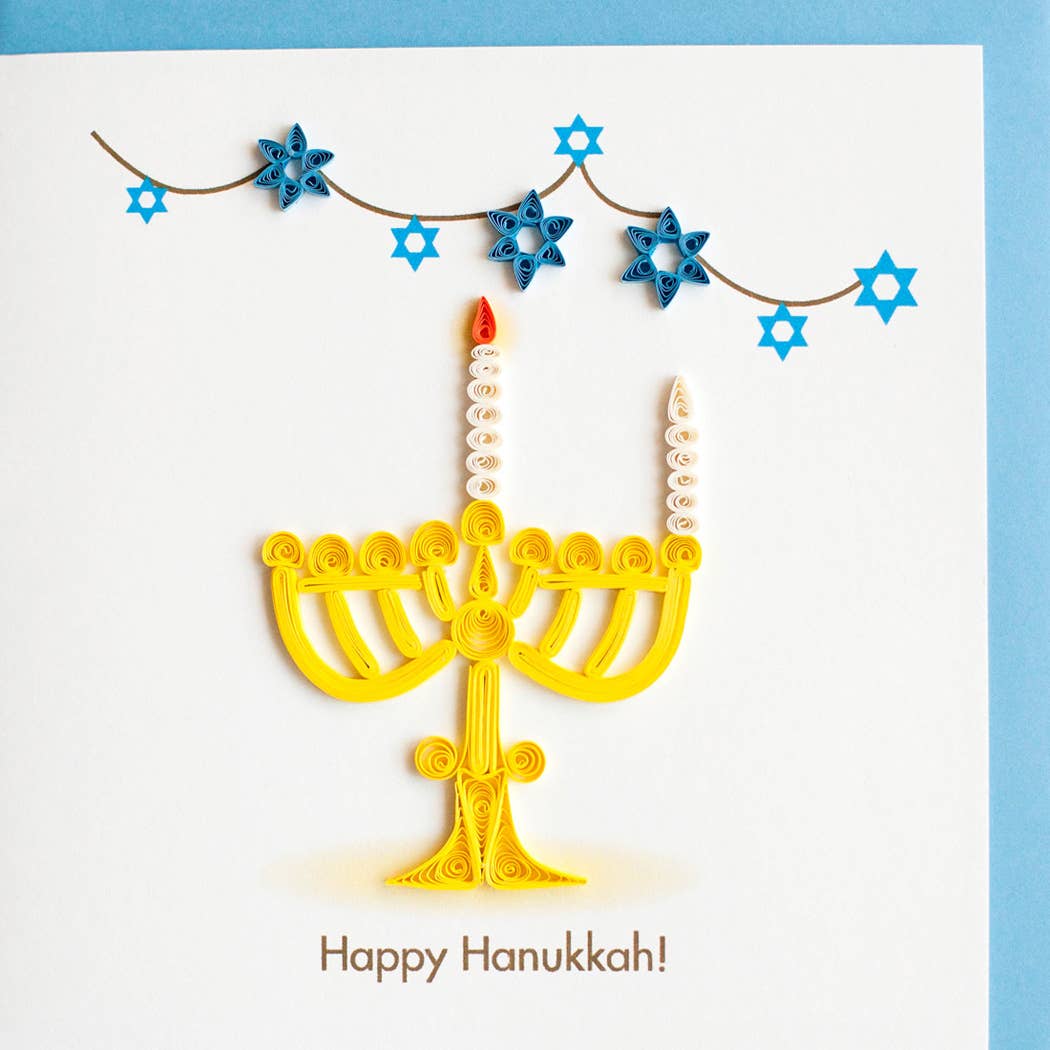 Quilled Card - Menorah Christmas Accent