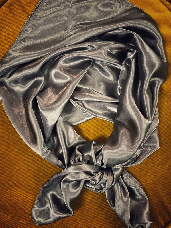 Satin Rag STEEL GRAY SATIN WILD RAG - Feelin’ Memphis LLC